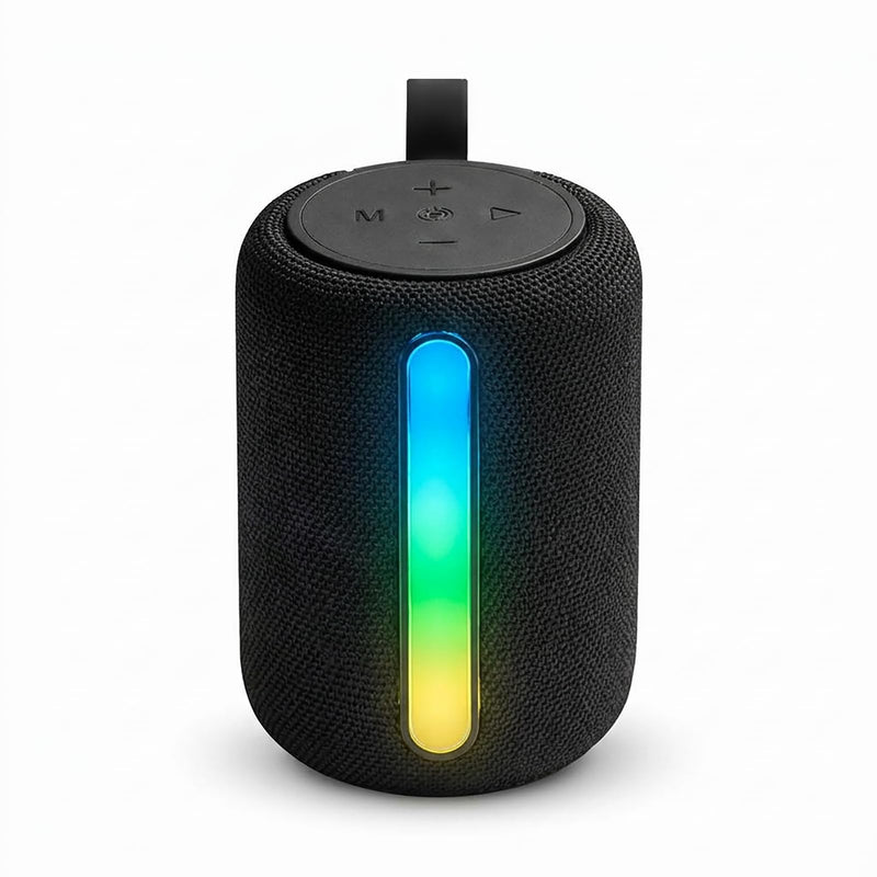 Bluetooth Speaker with RGB LED Light, Deep Bass Sound, Portable Loud Wireless Speaker for Home, Travel, Outdoor & Party (Black)
