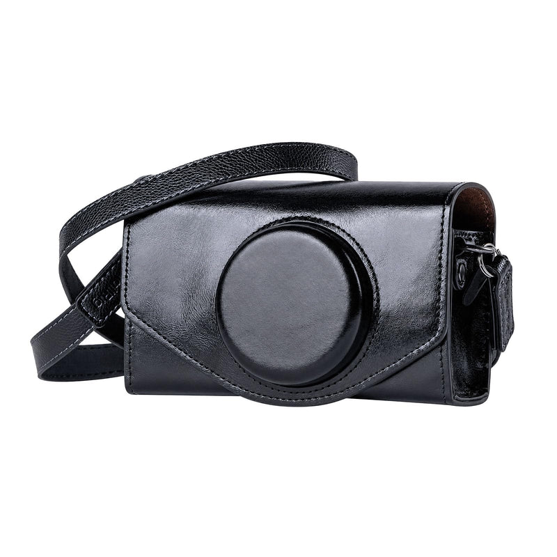 SmallRig Leather Case Bag for FUJIFILM X-E5 / X100VI, for Ricoh GR IV/GR III, Carrying Case with Magnetic Closure, Protective Pouch, Compact Storage Bag, Crossbody Bag, Shoulder Strap, Black- 5987