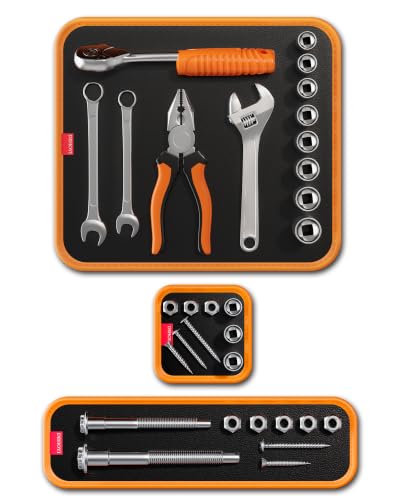 3-PCS Flexible Magnetic Tool Mat Set, Magnetic Organizer for Tools, Screws, Nuts & Metal Parts, Scratch-Free Design for Garage, Workshop & Auto Repair, Mechanic Gifts L x 1 pcs; M x 1 pcs; S x 1 pcs
