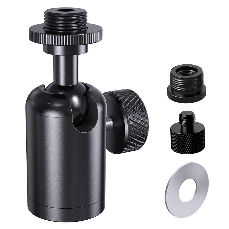Ball and Socket Head Microphone Adapter with 360° Swivel Angle Adjustment | up to 2kg(4.4 lbs) / All-metal construction / Supports Shure SM7B and other heavy mics