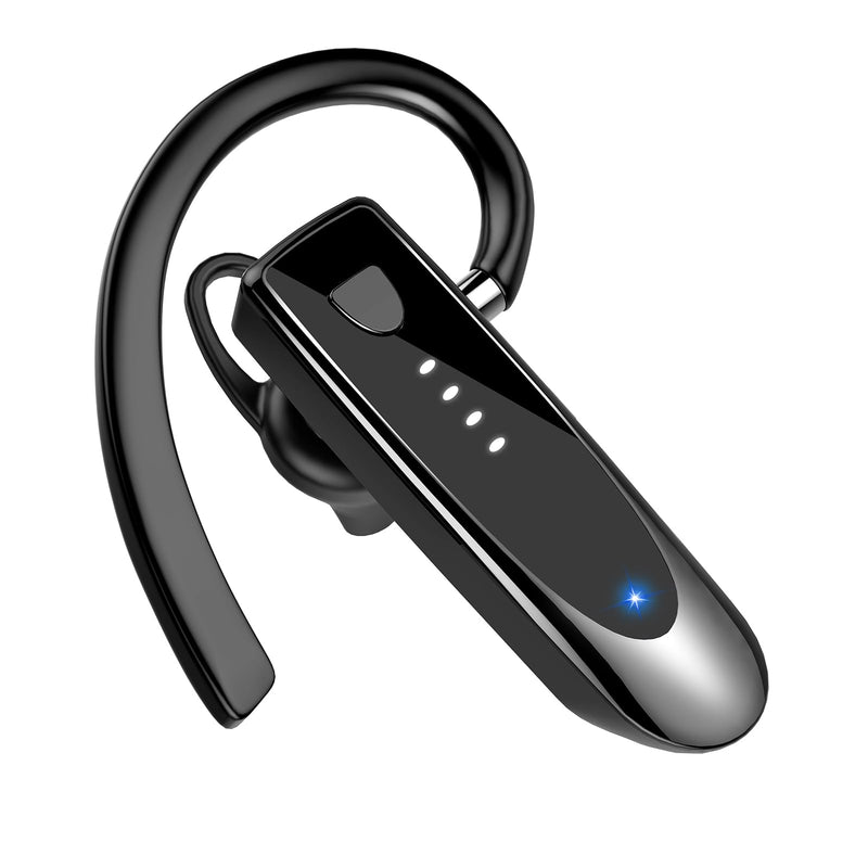 Atheewon Bluetooth Earpiece, Wireless Handsfree with Noise Cancelling Mic, 20Hrs Call Time Bluetooth 5.4 Headset, 180 Hrs Standby Time Headset for Business/Trucker/Driver Glossy Black