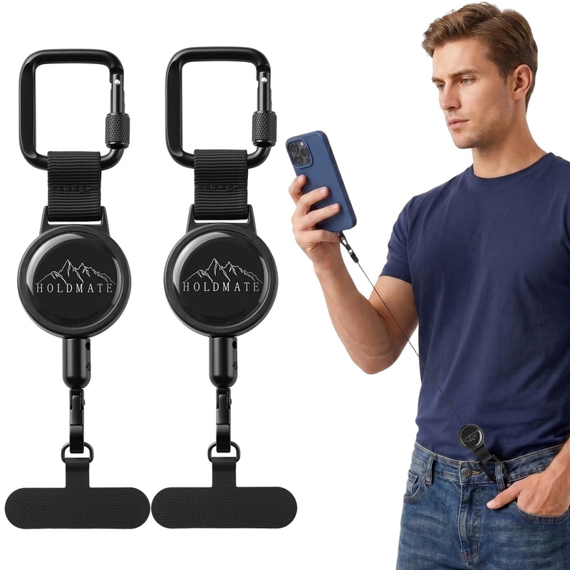 Anti-Drop Phone Lanyard with Retractable Steel Cord, Phone Tether Strap for Travel & Outdoor Use 2