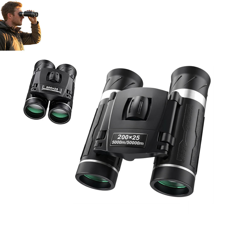 200x25 Compact Binoculars for All Ages – High-Powered Mini HD Optics | Waterproof, fog-proof, durable rubber, for bird watching, hunting, travel, concerts, sightseeing, camping, hiking, outdoor