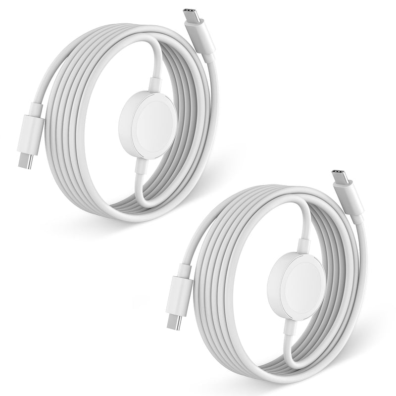 2 in 1 USB C Apple Watch Charger Cable,Apple MFi Certified 2Pack 3.3FT Fast Magnetic USB C Charging Cable Compatible with iWatch 11/10/9/8/7/6/5/4/3/2/1,iPhone 17 Pro/17 Air/17/16 Pro Max/16 E/15 Plus White 2