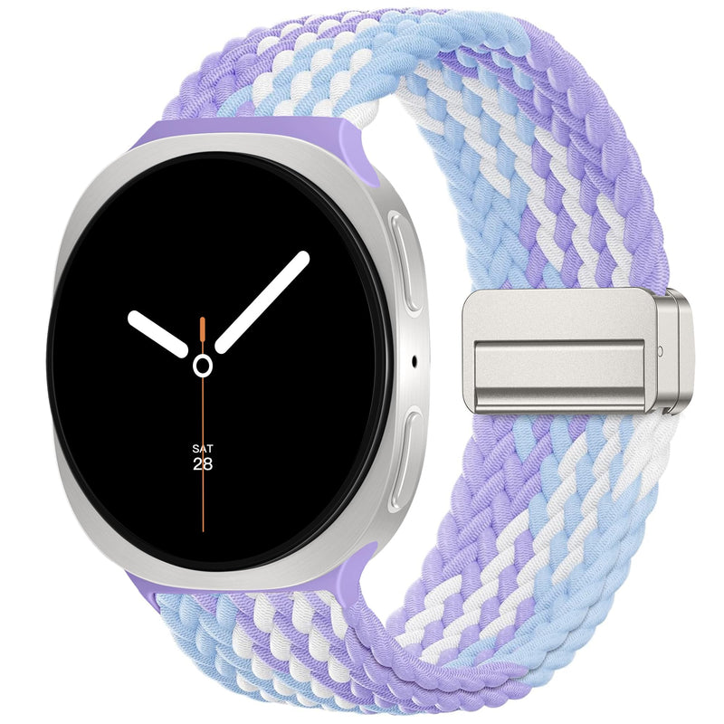 DaQin Nylon Magnetic Band for Samsung Galaxy Watch 9 8 40mm 44mm 46mm | Soft Breathable Nylon Braided Magnetic Band for Women Men, Stretchy and Adjustable, Ideal for Casual, Office, Workout, Sleep Violet