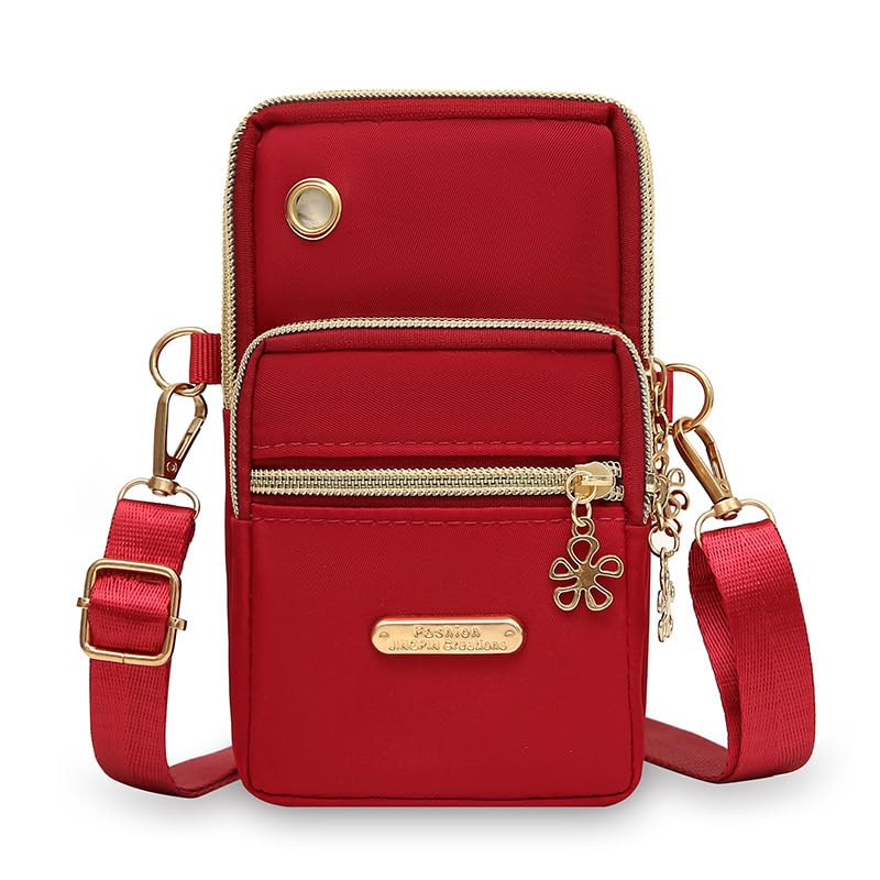 Small Crossbody Bag, Purse for Women Fits Up To 6.7 Inch Phones, for Keys Coins Cards Cosmetics Red