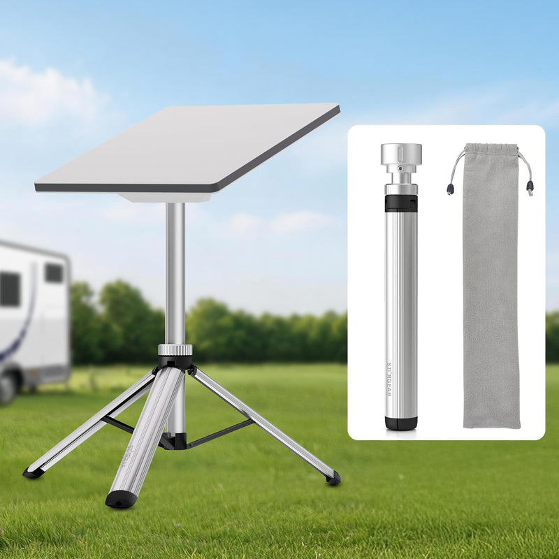 Starlink Mini Tripod Mount, All Aluminum Portable Starlink Mini Mount, Stable Tripod Stand Compatible with SL Mini/V5 Pipe Mount Adapters, Starlink Mini Kit for RV Travel Camping Boat Silver