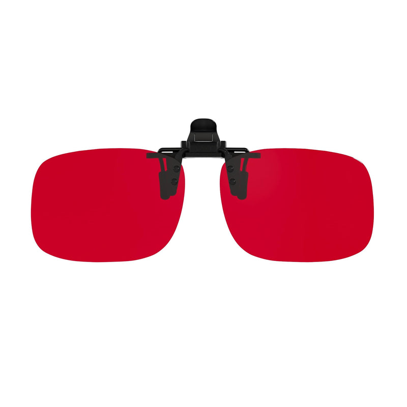 Eyekepper Clip on Blue Light Blocking Glasses, Red Lens for Sleep, 58*40MM | Flip up Clipon Attachment for Rectangle Eyeglass, Anti UV Ray Clip ons, Screen Bluelight Filter Clips, Clip-on Tinted Snap on
