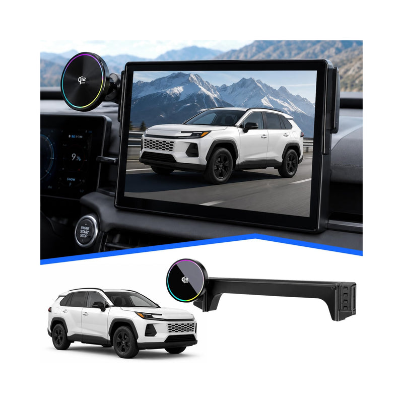 Custom Fit Qi2.2 25W Magnetic Wireless Car Charger Mount for 2026 Toyota RAV4 (10.5in) [Upgraded Cooling Fan Fast Charging Phone Holder],For MagSafe Compatible,Dashboard Phone Mount,Car Accessories