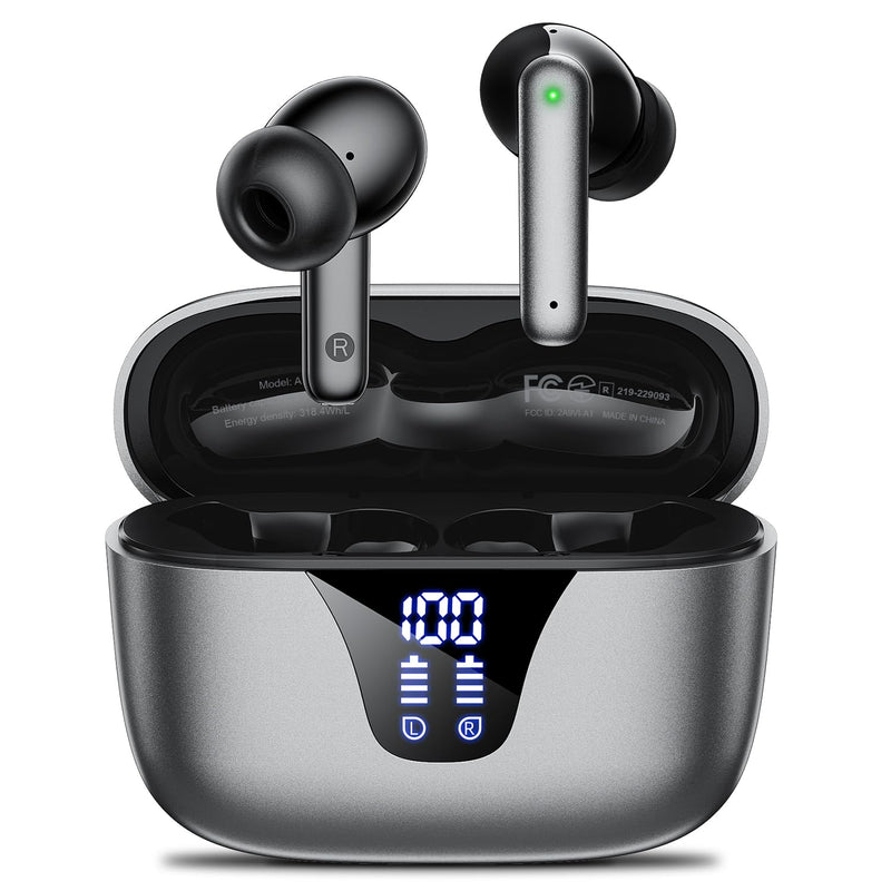 Wireless Earbuds, 50H Playtime Bluetooth Headphones, LED Display Case | Bluetooth 5.3, IPX7 Waterproof, Deep Bass Stereo, in-Ear Earphone with Mic for iPhone/Android/Tablet/Laptop/Sport ink