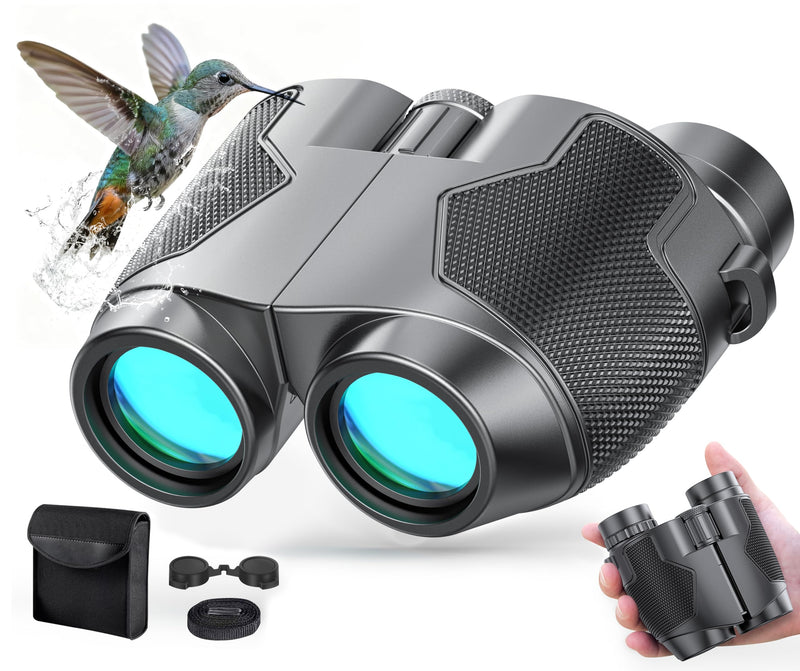 Binoculars 12x25 for Adults Night Vision Binoculars Compact Binoculars for Soccer Games Waterproof Binocular Wide Field of View for Sporting Events,Bird Watching,Hiking,Hunting,Concert Darkgrey