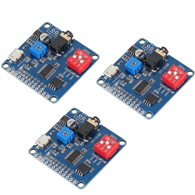 DIANN 3pcs DY-SV8F Voice Playback Module MP3 Player Music Board Micro USB UART I/O Voice Broadcast Function Amplifier Board One on One Trigger Serial Adapter Control Playback Module