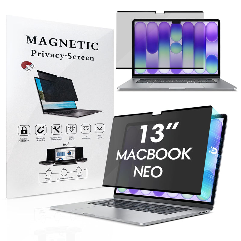 Anti-Spy Removable Shield Magnetic for MacBook Neo 13 Inch (2026, A18 Pro) Privacy Screen with 180° View Control, Ideal for Public Workspace MacBook Neo 13 Inch (2026, A18 Pro)