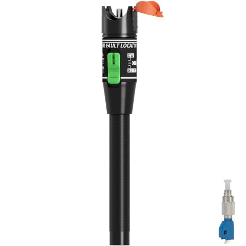 SENBA VFL Fiber Optic 30km Visual Fault Locator Tester with FC to LC Adapter, Compatible with FC/SC/ST/LC for FTTH Fiber Cable & ISP Network Troubleshooting