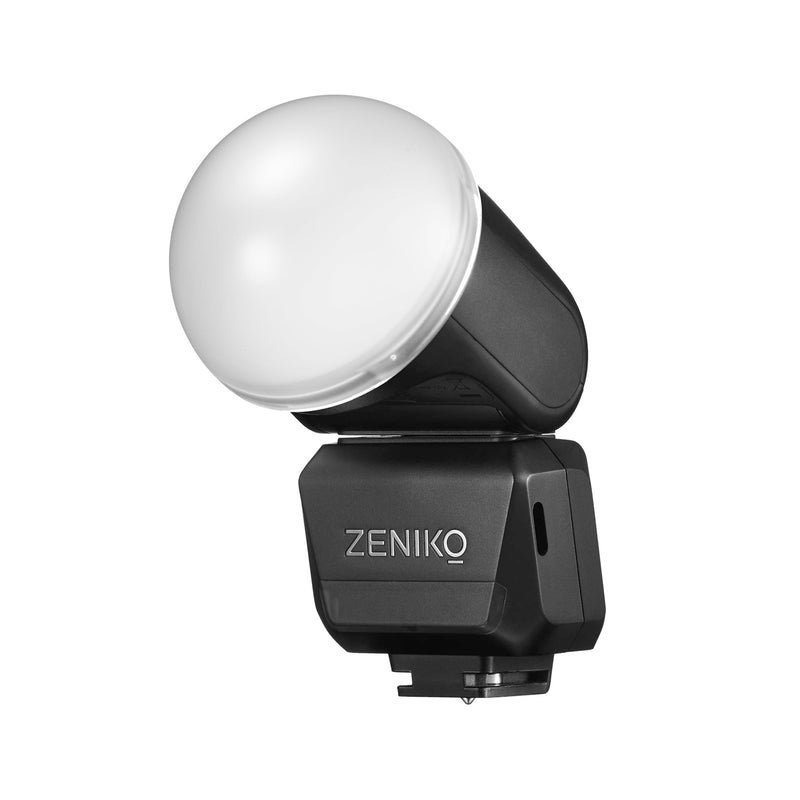 ZENIKO RF12M Mini On-Camera Flash - GN12 Manual Flash with Rotatable Head, Universal Single-Contact Mount, Built-in Diffuser, Compact Flash for DSLR & Mirrorless Cameras (Entry-Level Photography)