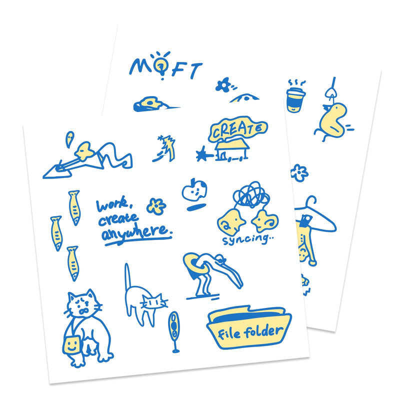 MOFT Pressure-Sensitive Art Stickers, Residue-Free Decorative Vinyl Decals for Snap Tripod Stand, Snap Tripod Wallet, and Snap-on Phone Stand & Wallet, 2 Unique Designs Per Pack (4.5×4.5in)