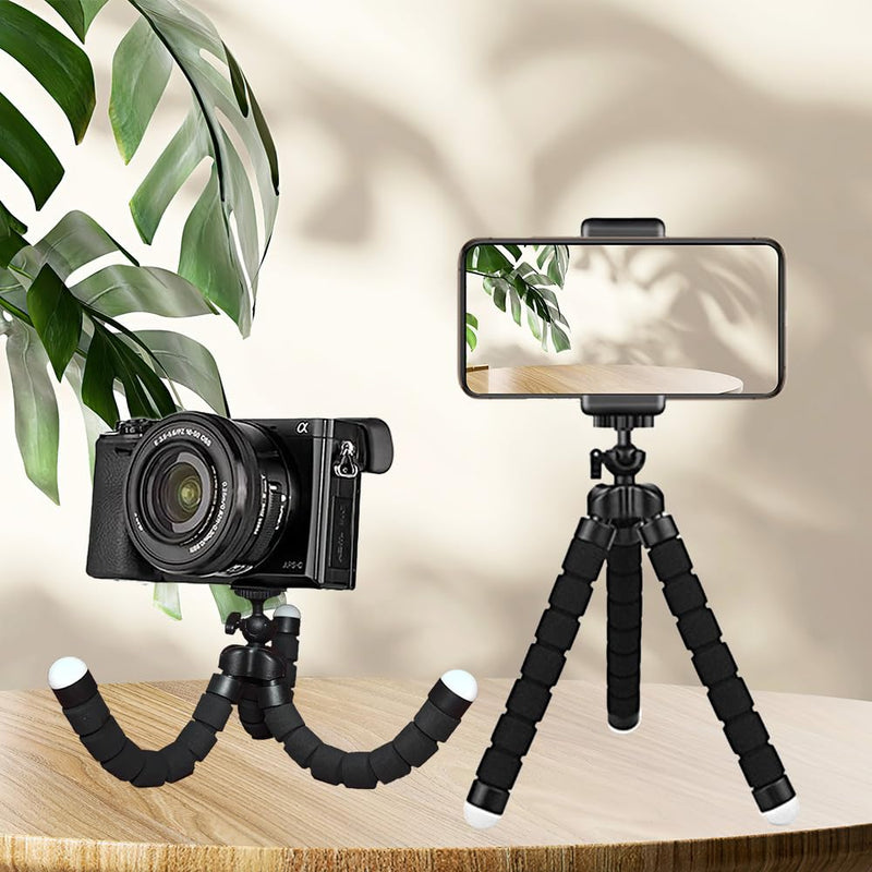 Phone Tripod, Portable and Flexible Tripods with Clip, Cell Phone Tripode Stand for Video Recording