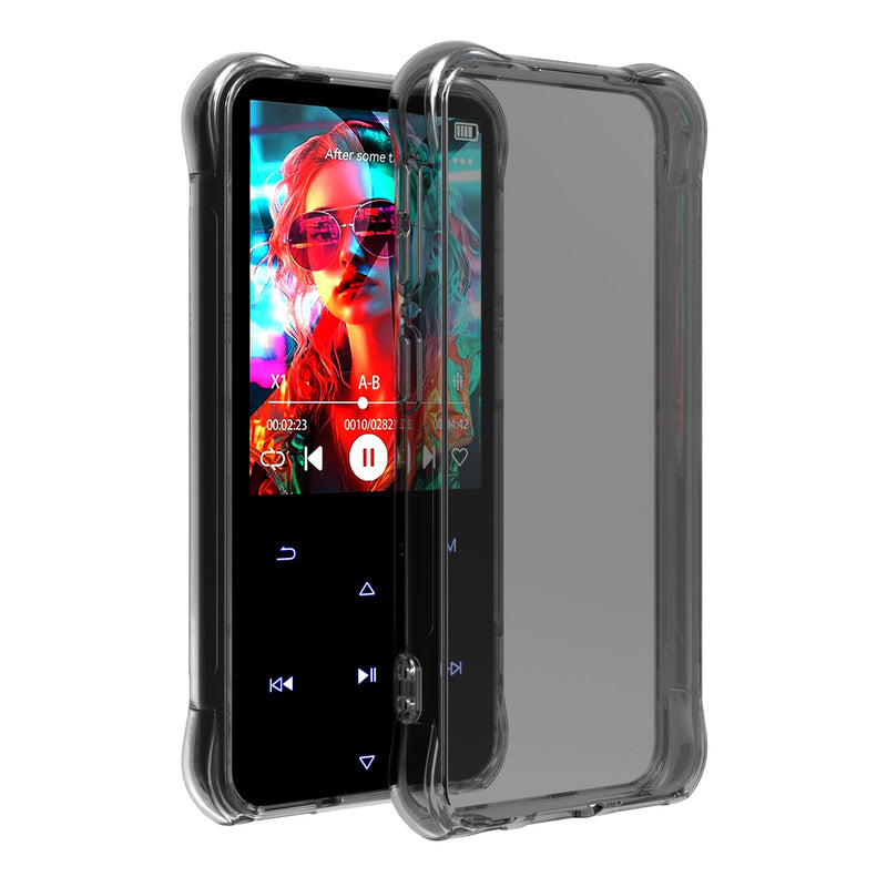 for AGPTEK 64GB M3 2.4 inch MP3 Player Case Clear Black | Protect Against Drop, Lightweight Flexible but Durable, Anti-Slip Shockproof Protective Cover