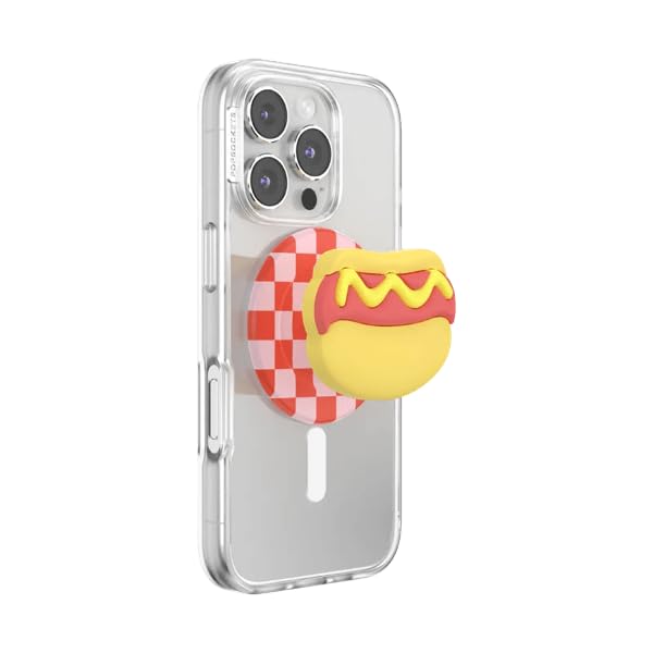 PopSockets Phone Grip for MagSafe, Magnetic Holder- Hot Dog | Removable, For Kindle / Android / iPhone, With Magnet, 3d, Large, Big, Funny