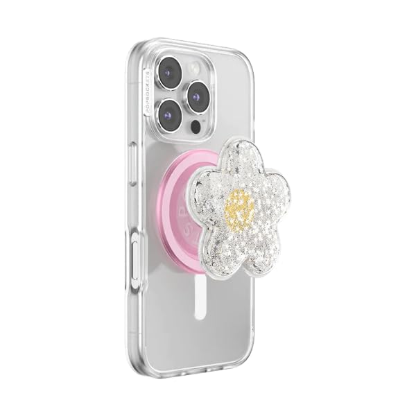 PopSockets Phone Grip for MagSafe, Magnetic Holder- Squishy Pink Daisy | Removable, For Kindle / Android / iPhone, With Magnet, Squishy, Jelly, Flower, Floral