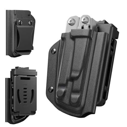 Kydex Multitool Sheath for Leatherman Wingman & Sidekick, 2 Belt Clips