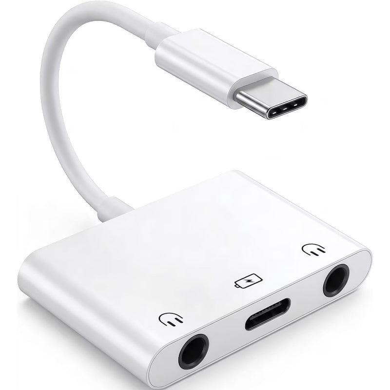 3-in-1 USB C to 3.5mm Audio Adapter, Headphone Splitter for 2 Headphones | USB-C to Dual 3.5mm Headphone Jack Adapter with PD Fast Charging for iPhone 17/16/15, iPad Pro, Samsung Galaxy S26/S25/S24