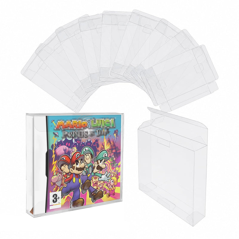 10-Pack Clear Case Protectors Compatible with Nintendo DS - 0.35mm Archival-Grade Acid-Free PET for NTSC Box Storage & Display, Crystal Shell Sleeves & Transparent Game Dust Covers