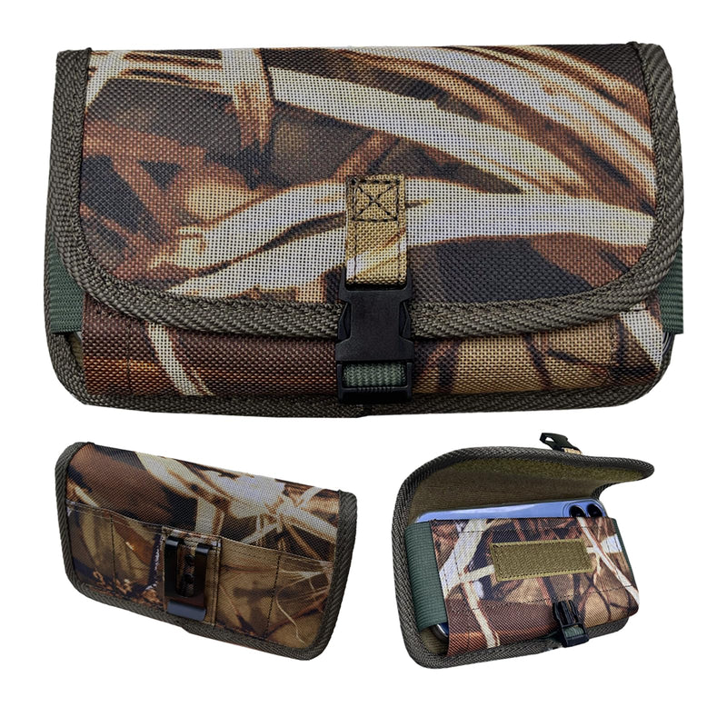 Camo Cell Phone Holster for Men, Belt Clip Phone Holder, Large Tactical Phone Pouch for iPhone 17 16 15 14 Pro Max 17 16 15 14 Plus, for Galaxy S25 Ultra,S25 Plus,Heavy Duty Buckle Closure