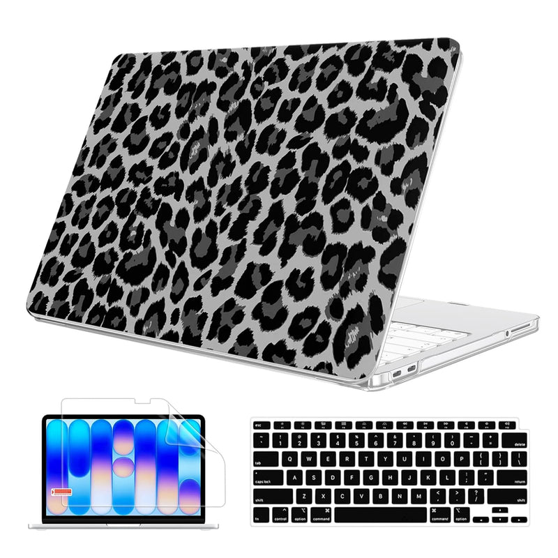 for MacBook Neo Case 13 inch 2026 Model A3404, Black Leopard | Protective Pattern Hard Shell for Mac Neo Case 13 inch, Keyboard Covers & Screen Protector, Scratch Resistant, Precision Fit Neo 13 inch