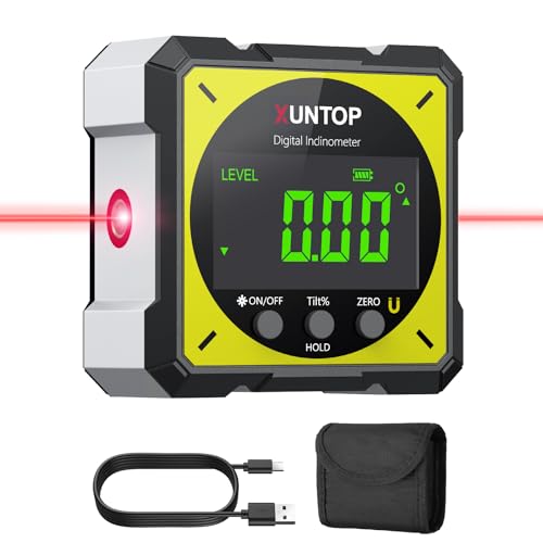XUNTOP Digital Angle Finder with Laser (Class 2 Laser, <1mW Output)