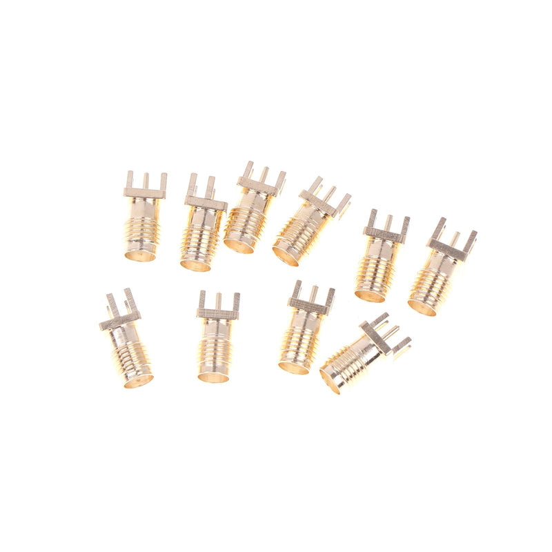 Packet of 10 SMA Female Jack Converters; Solder PCB Board Edge Mount SMA Female Socket Adapters.