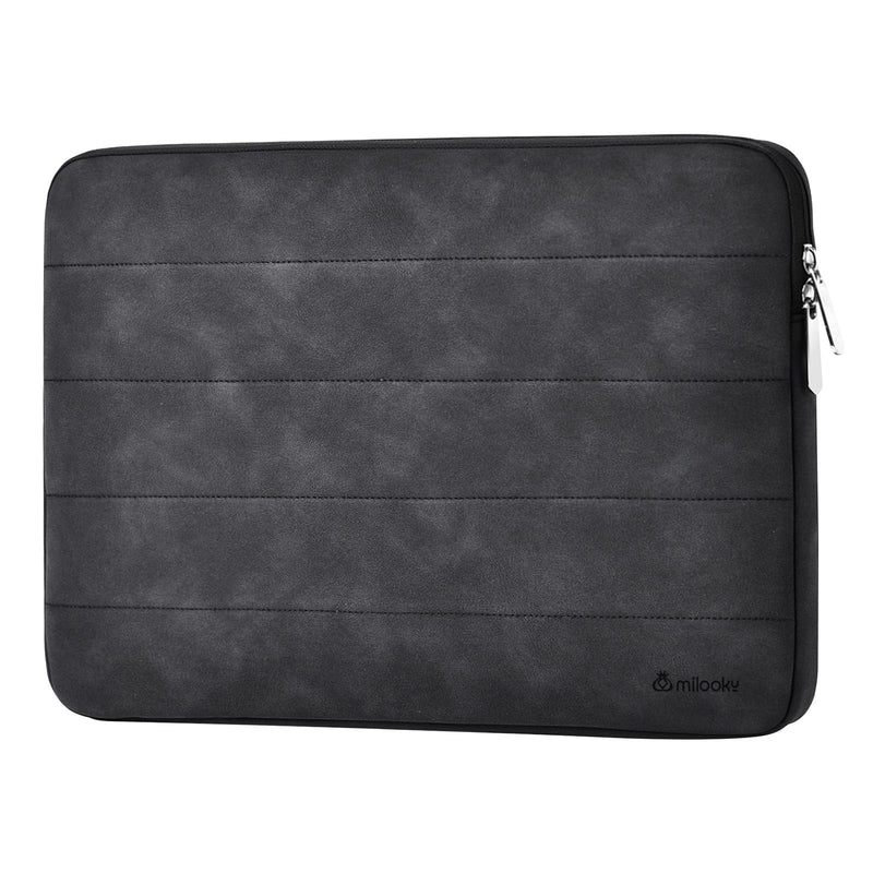 15 16 inch Laptop Sleeve Shockproof Nubuck Leather Laptop Bag Slim 15.6 inch Laptop case Compatible with MacBook Air Pro,HP,Dell,Lenovo,Notebook,Black, 15-16 inch Black