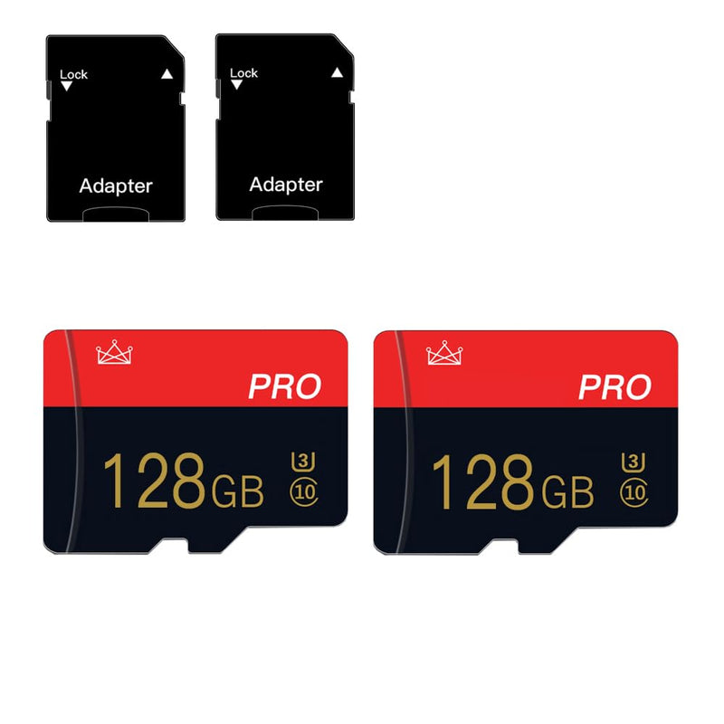 2 Pack Micro sd Card 128GB Class 10 with Adapter High Speed Memory Card for Tablet, Drone 128GB-2PACK