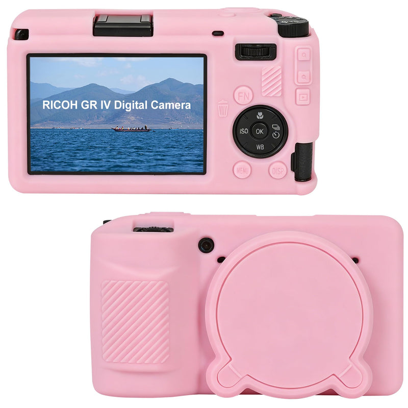 Canboc Cover for RICOH GR IV/GR IV HDF/GR IV Monochrome Digital Camera | GRIV Soft Silicone Protective Case with Detachable Lens Cover, Pink