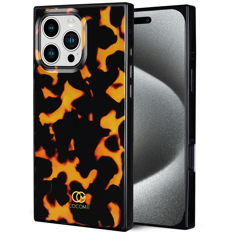 COCOMII Rectangle for iPhone 15 Pro Max Case, Tangerine Tortoiseshell | Compatible with MagSafe Wireless Charging, Shockproof 10ft Drop Protection, Camera & Screen Protection, Premium Glossy Finish iPhone 15 Pro Max (6.7")