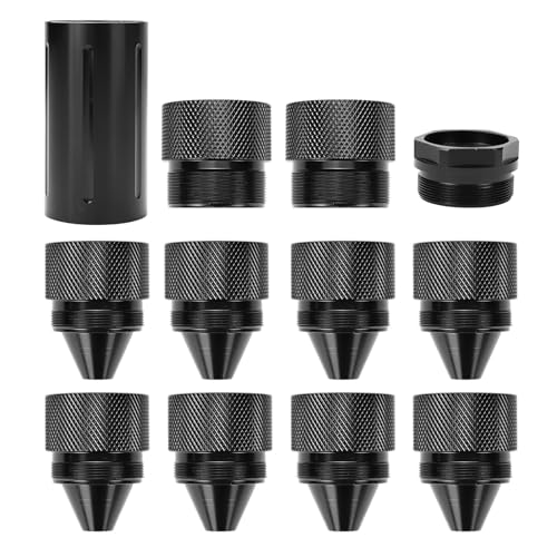 1.375''X24 Cone Shaped Parts - Stainless Steel Aluminium Replacement Sealed End - Compatible with Volvo, Kenworth, Peterbilt, Freightliner, Mack International Trucks (Black)