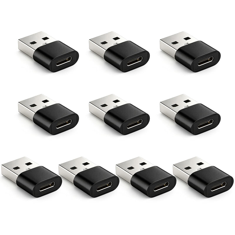 USB to USB C Adapter 10-Pack Bulk, USB A Male to Type C Female Converter | For iPhone 17, Samsung
