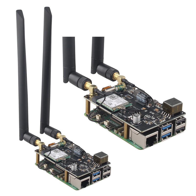 ZDE ZP585 PoE+ HAT PCIe to M.2 E Key WiFi7 6 6E 5 HAT Adapter Expansion Board Power Over Ethernet for Raspberry Pi 5 Support Google TPU WiFi 7 BE200 WIFI6E AX210 MT7922 WIFI6 AX200