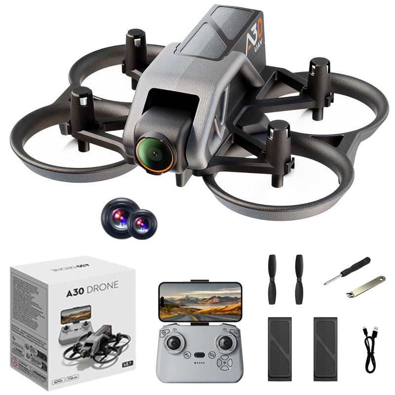 Drone with HD Camera for Beginners, One Key Takeoff/Landing, Altitude Hold, Headless Mode, 3D Flips, Trajectory Flight, 3 Speed Modes, Easy to Fly for Beginners Adults, Aerial Photography Mini Drone, Lightweight Portable Small Quadcopter for Outdoor Tr...
