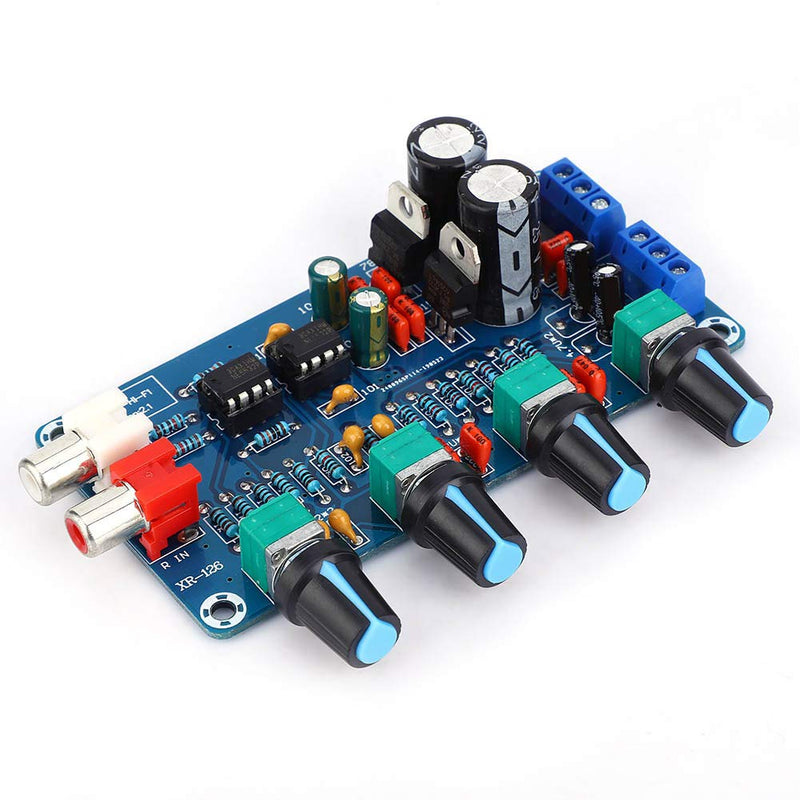 Generic NE5532 Preamplifier Board 10X Stereo Preamp with Treble Mediant Bass Volume Control for Dual AC 12V-18V Power Supply