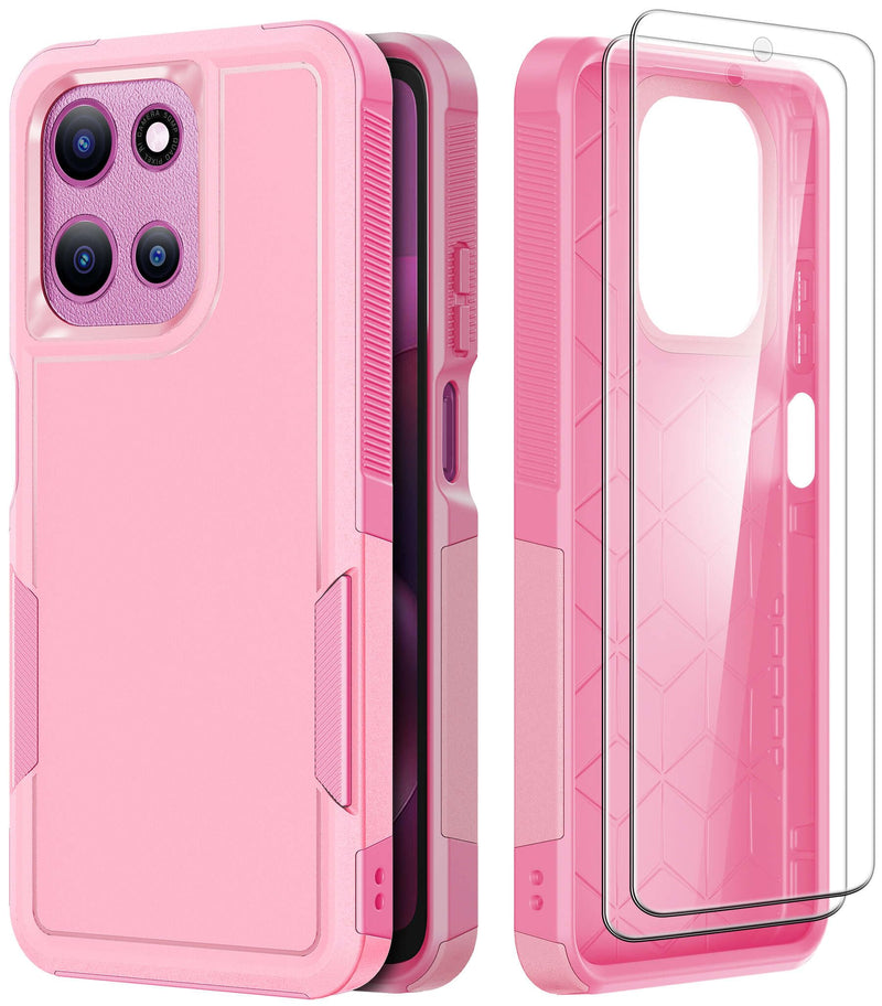 for Motorola Moto G 2026 2025 / G Play 2026 Case Blush Pink | Full Body Rugged Phone Case with 2X Screen Protector, Military-Grade Shockproof Dual-Layer Protective Cover Compatible with Motorola Moto G 2026 2025 / G Play 2026