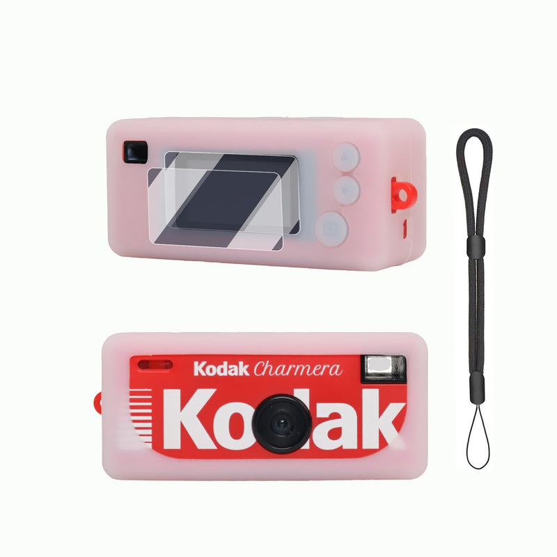Case for Kodak Charmera Keychain Digital Camera, Soft Silicone Protective Case with Screen Protector and Wrist Strap Accessories for Kodak Blind Box Mini Camera, Anti-Scratch - Transparent