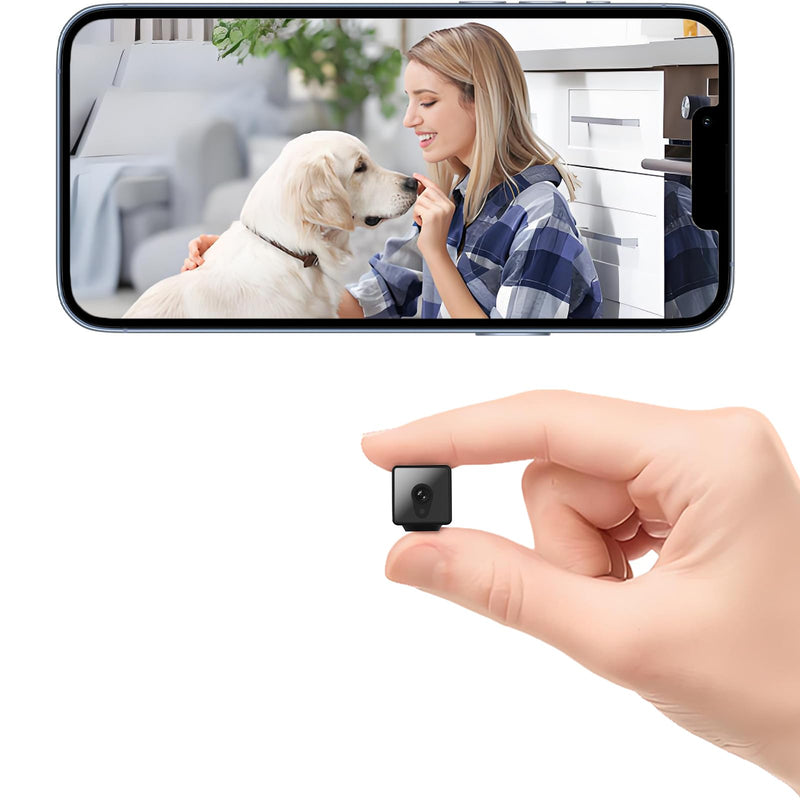 Mini Camera 2026 4K HD WiFi Portable Nanny Cam with Motion Detection,Cloud & SD Storage,Night Vision,Wide Angle,Can No Need WiFi Cams Micro Wireless Small Security Cameras for Home Baby Indoor Outdoor Black