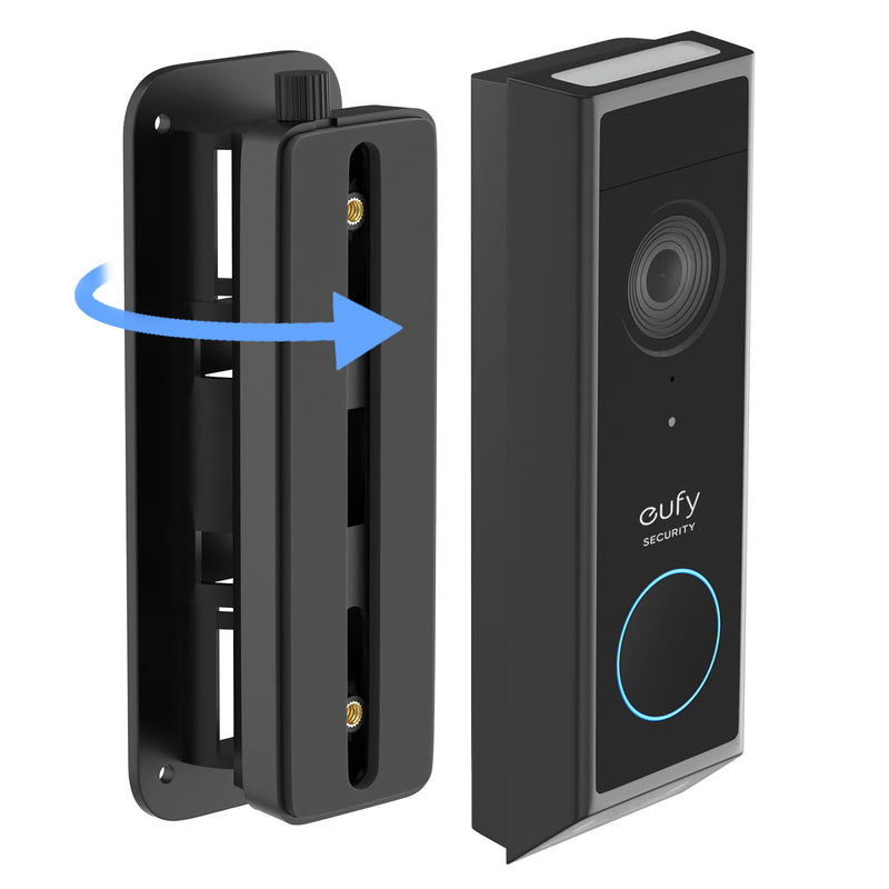 Doorbell Mount for eufy Video Doorbell E340/C31/C30/C210/S330/S220, 45° Left/Right Adjustable Angle for Wider View, Weather-Resistant Wedge Wall Bracket for eufy Doorbell, No Drilling Installation