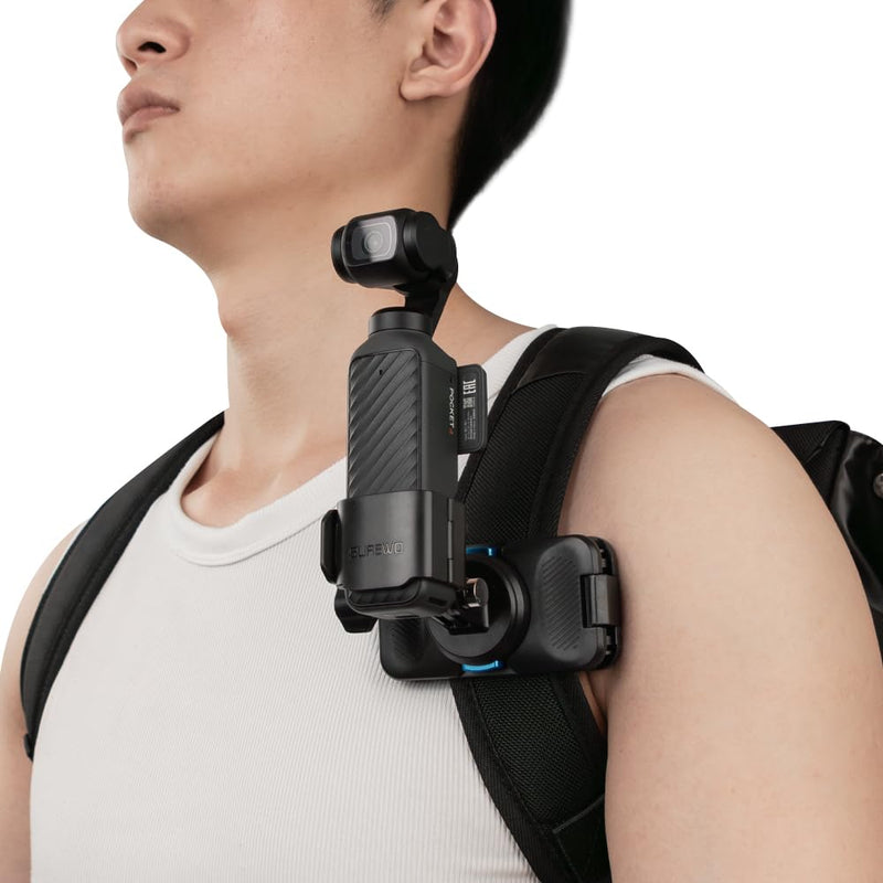 Osmo Pocket 4 Magnetic Quick Release Backpack Clip Mount,360° Rotation Bag Belt Shoulder Strap Mount Chest Holder with Expansion Adapter for DJI Osmo Pocket 4 Creator Combo Accessories T5 Pro