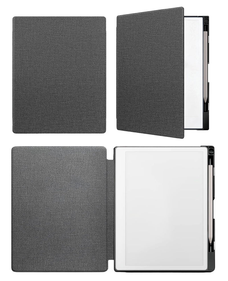 for Remarkable Paper Pure Magnetic Flip Case 10.3 Inch Tablet, Auto Sleep/Wake, Slim Faux Leather Cover with Pencil Holder, Lightweight Shockproof Protective Case (Gray,Woven) Gray,Woven