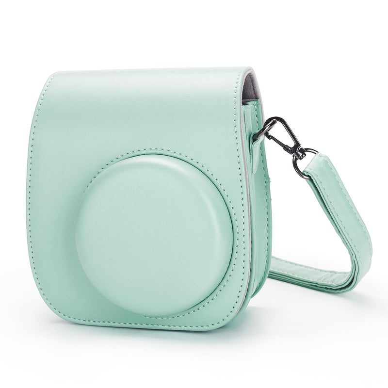 Phetium Mini 13 Camera Case for Fujifilm Instax Mini 13 12 Camera-Green | Mini Camera Protective Case,PU Leather Bag,Photo Storage Pocket,Adjustable Shoulder Strap,Magnetic Flip Lagoon Green