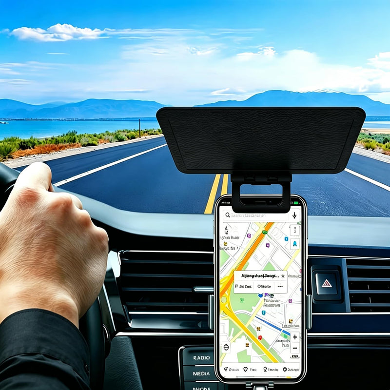 1Pc Universal Car Phone Sunshade Cover - Anti-Glare Anti-Reflection Adjustable Clip-On Shade for All Smartphones, Blocks Sun Glare for Clear Navigation View