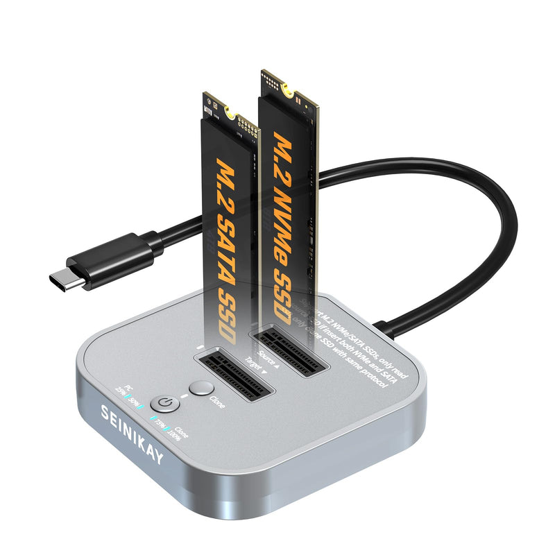 20Gbps M.2 NVMe/SATA Cloner, NVMe Cloner Duplicator with, Dual NVMe Enclosure, Design for 22110 2280 2260 Size