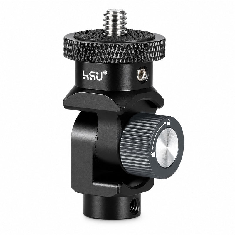 HSU Vertical Mount Adapter, Aluminum 1/4”-20 Screw Hole 180° Rotation | Camera Tripod Mount for Insta360 X5/X4/X3/X2/X/RS/R/GoPro/DJI Osmo Action 5 Pro/4/3 Camera and Other Action Cameras (Grey)